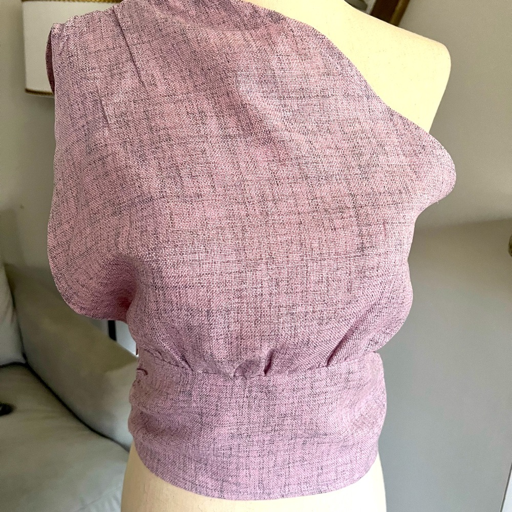 SHEIN LILAC color one shoulder blouse SIZE S with side zip at waist.